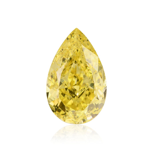 1,14 Karat Fancy Intense Yellow Pear Diamond VS2 GIA