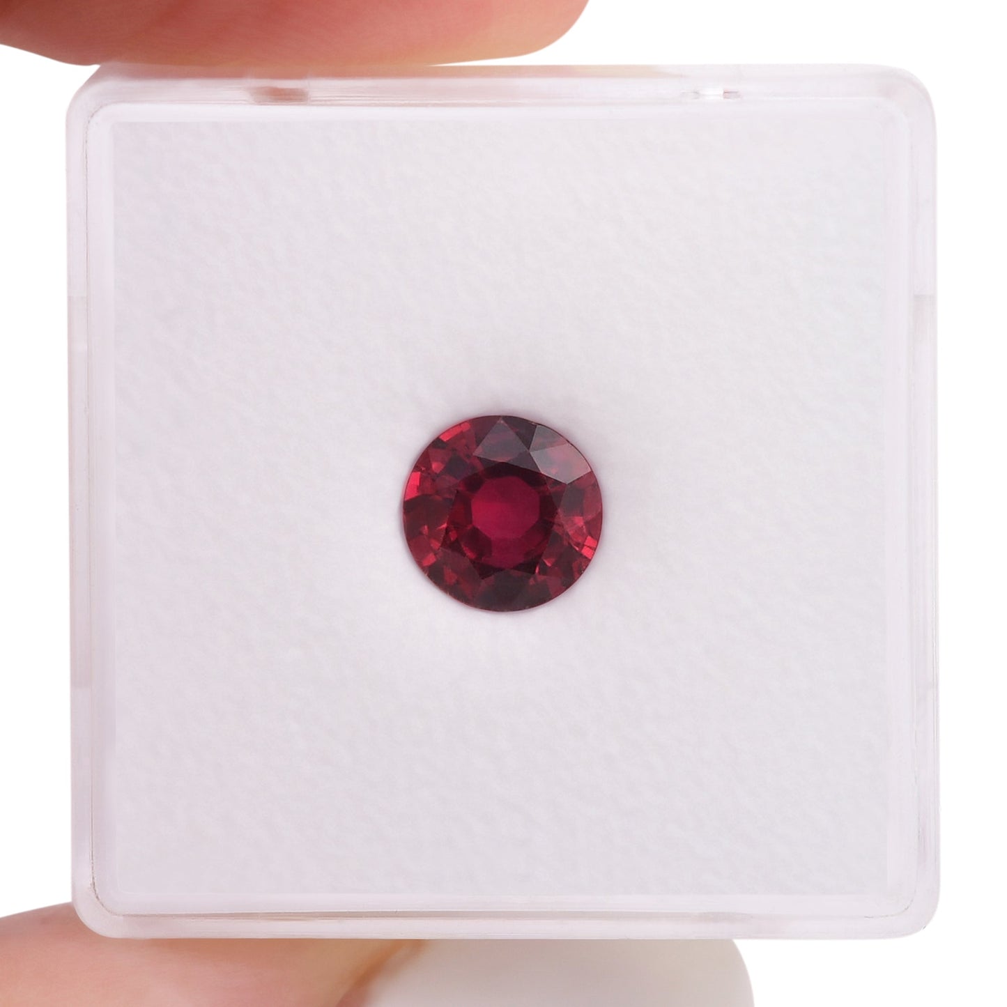1,14 Karat roter runder Rubin aus Mosambik, Taubenrot, CD