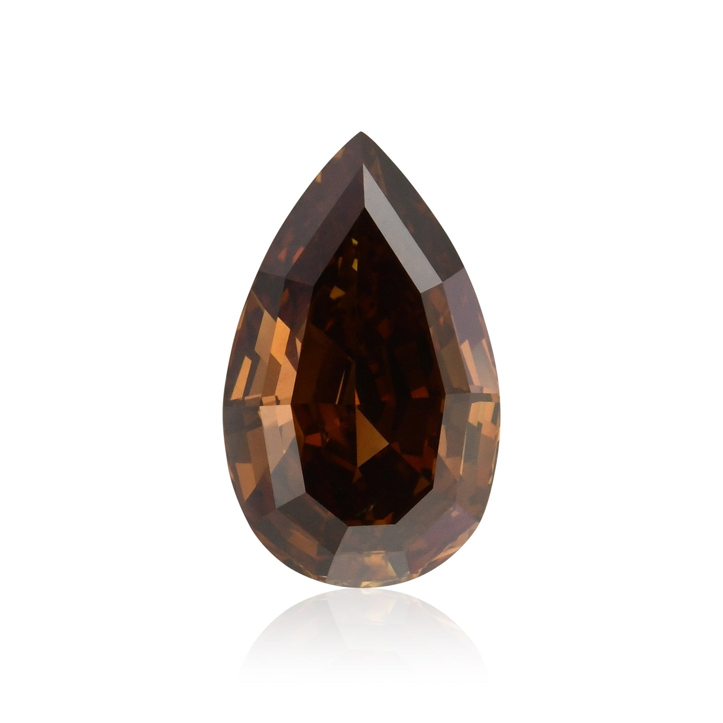 1.16 Carat Fancy Deep Orange Brown Pear Diamond SI2 GIA