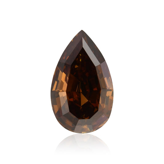 1.16 Carat Fancy Deep Orange Brown Pear Diamond SI2 GIA