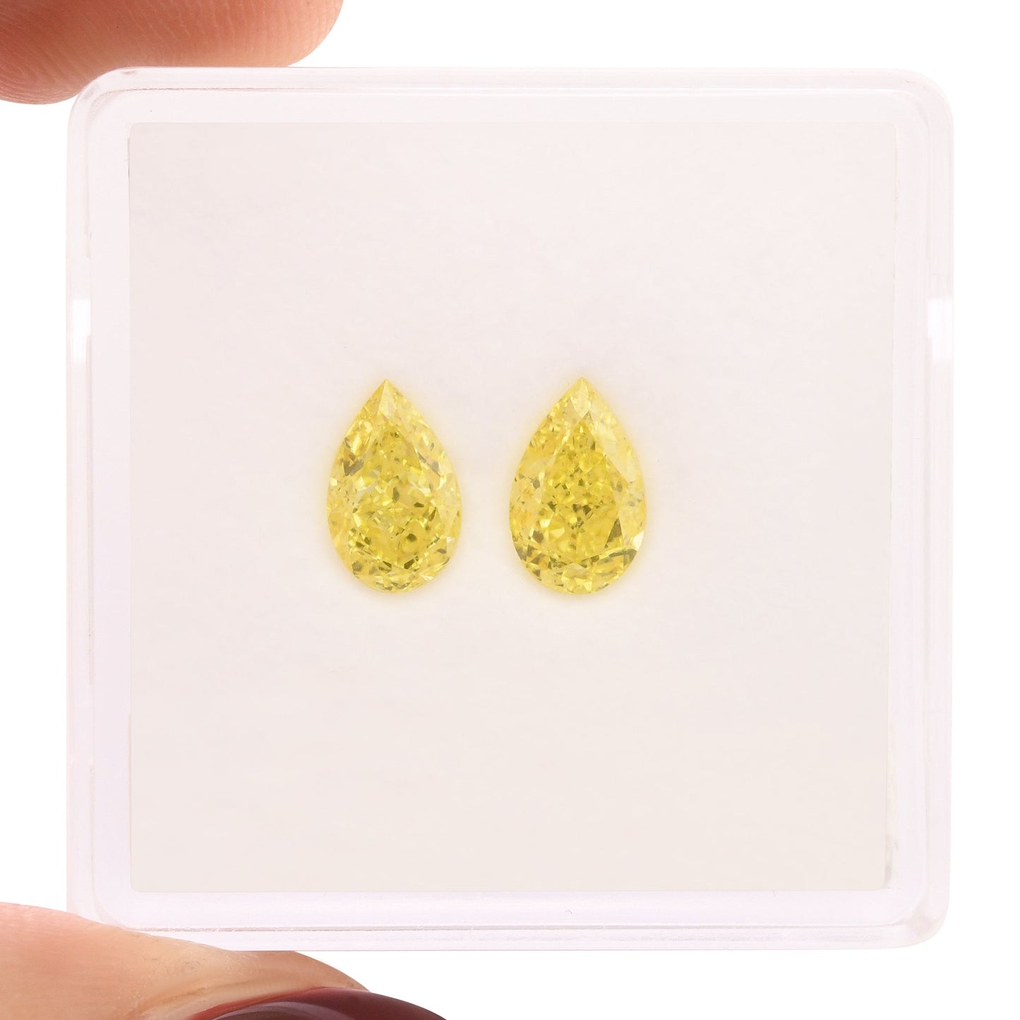 1.22 Carat Fancy Intense Yellow Pear Diamonds VS1 GIA