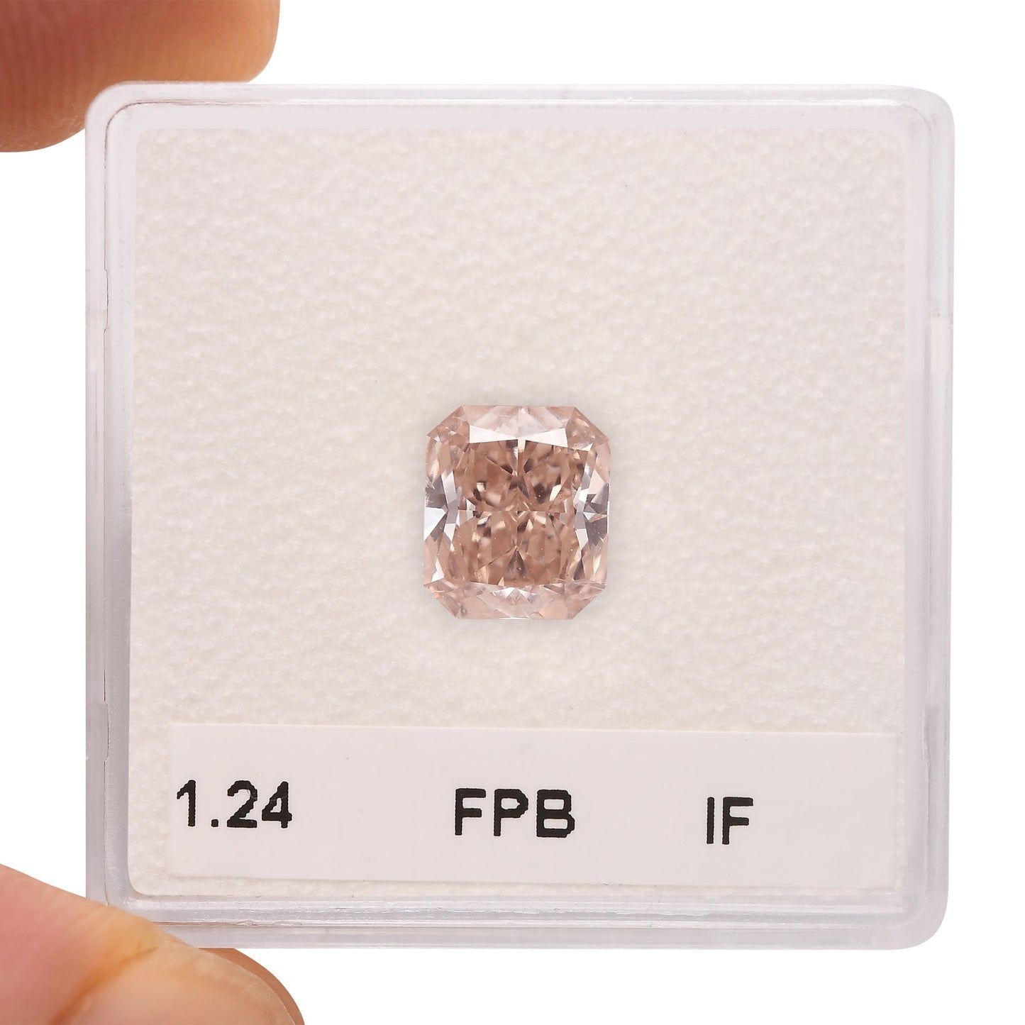 1,24 Karat Fancy Pink Brown Radiant Diamant IF GIA
