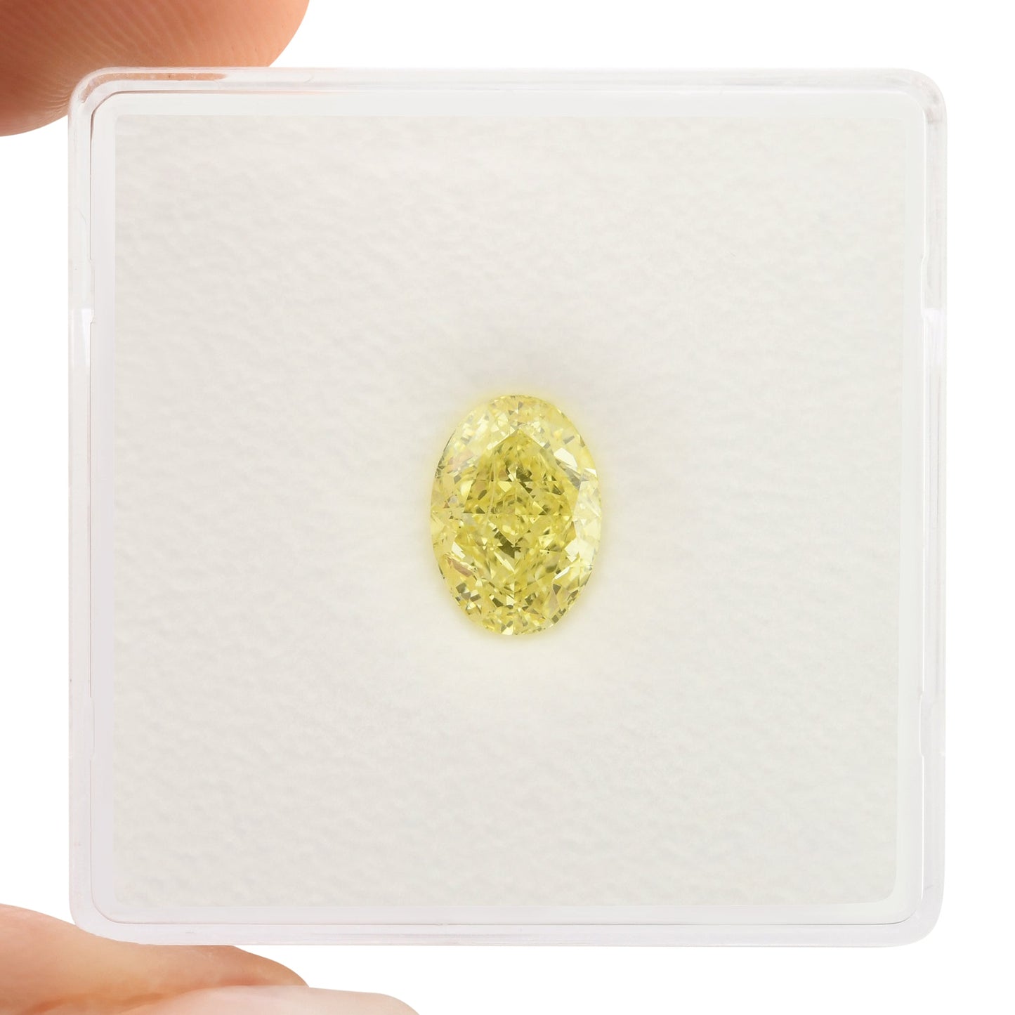 1,24 Karat Fancy Yellow Ovaler Diamant VS2 GIA