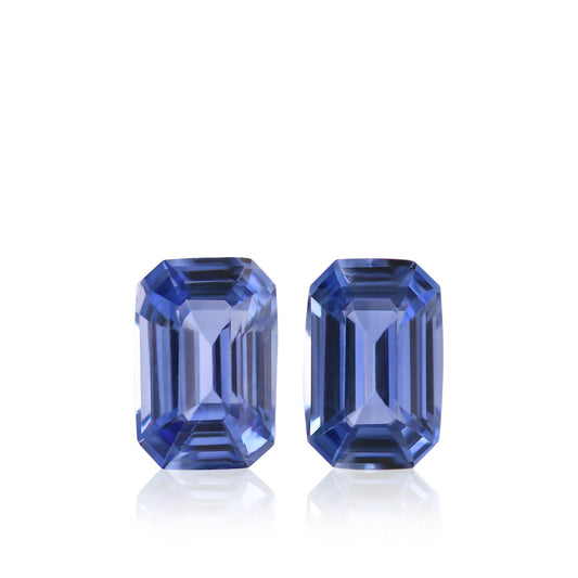 Paar blaue Smaragd-Saphire aus Sri Lanka, 1,25 Karat