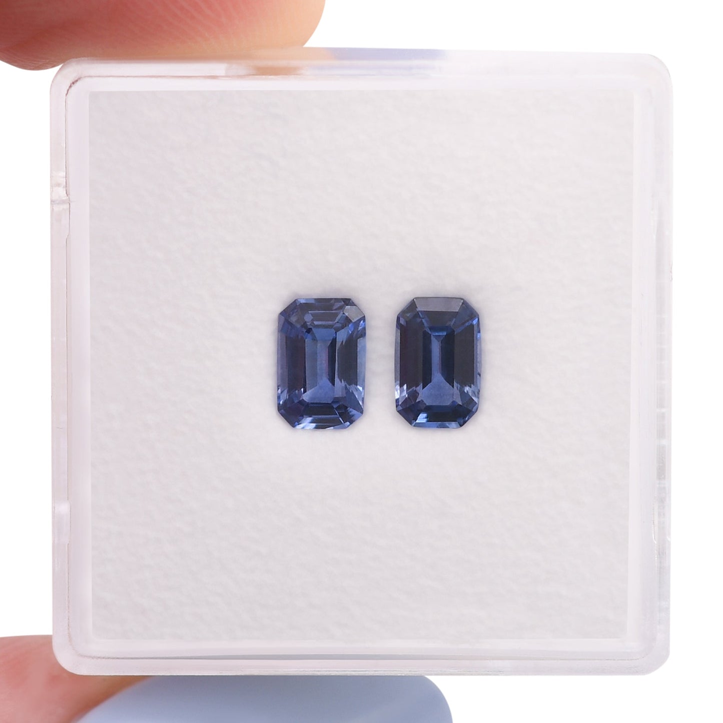 Paar blaue Smaragd-Saphire aus Sri Lanka, 1,25 Karat
