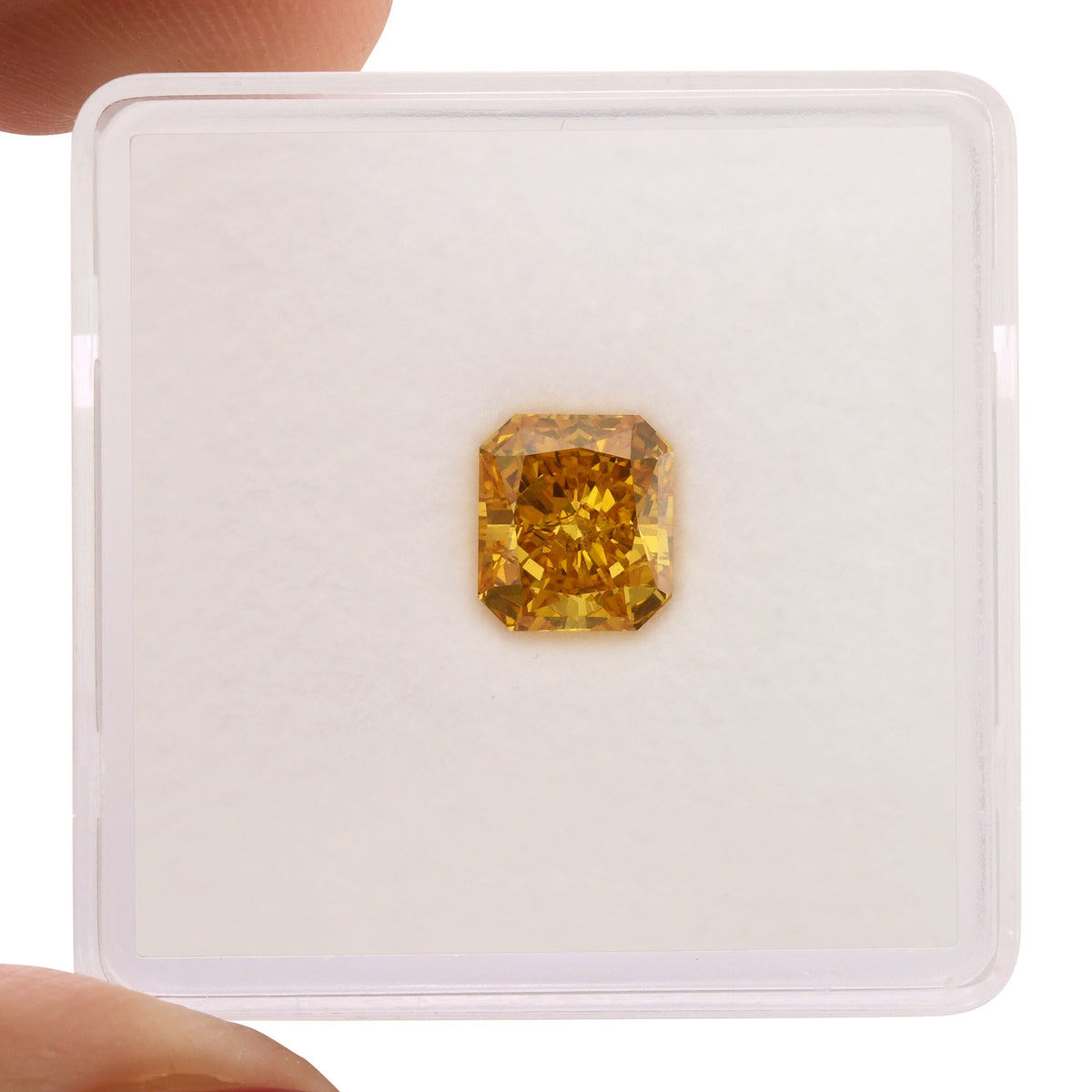 1,28 Karat Fancy Vivid Yellow Orange Radiant Diamant VS2 GIA