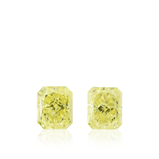 1,29 Karat Fancy Yellow Radiant Diamanten VS1 GIA Paar