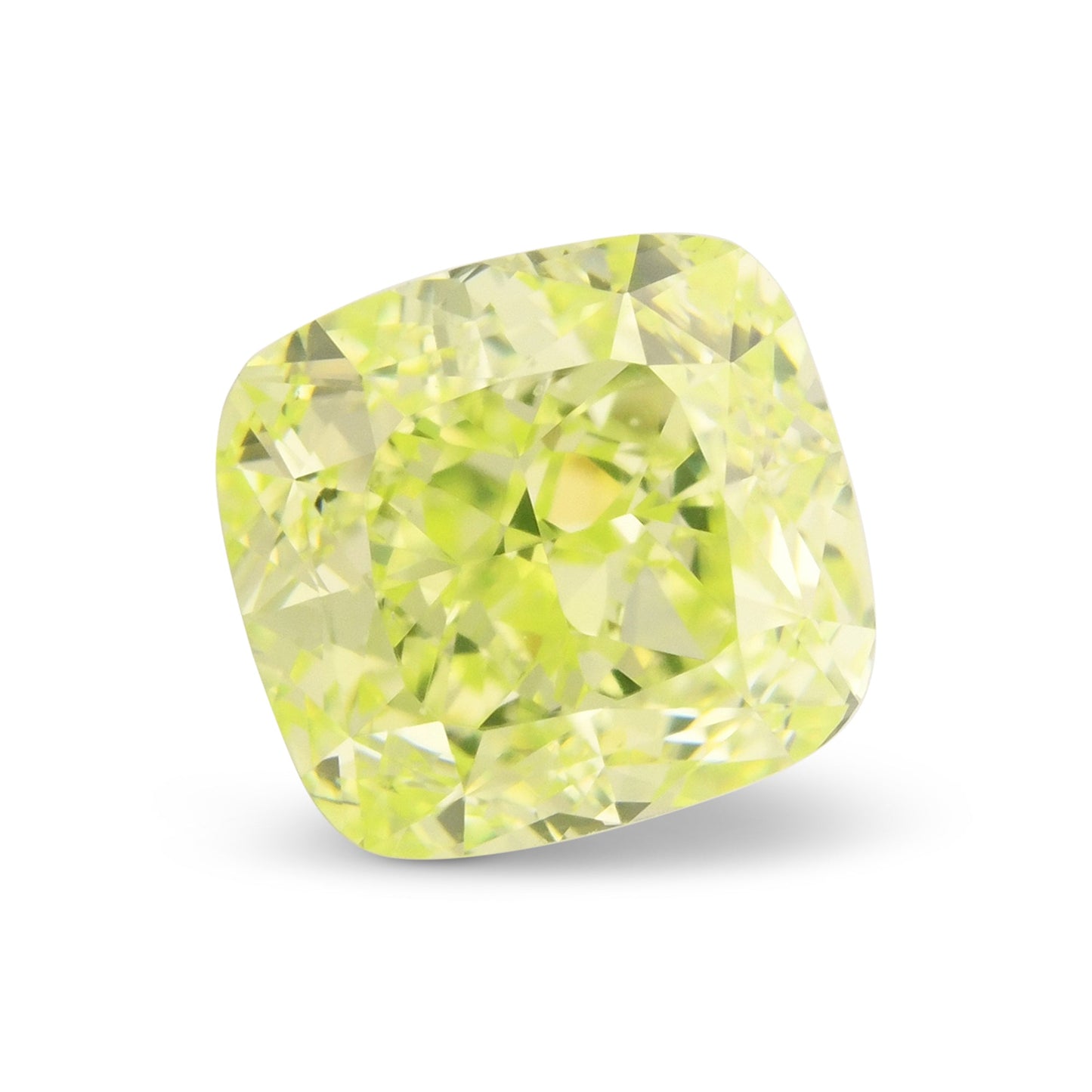 1.34 Carat Fancy Intense Yellowish Green Cushion Diamond VS2 GIA