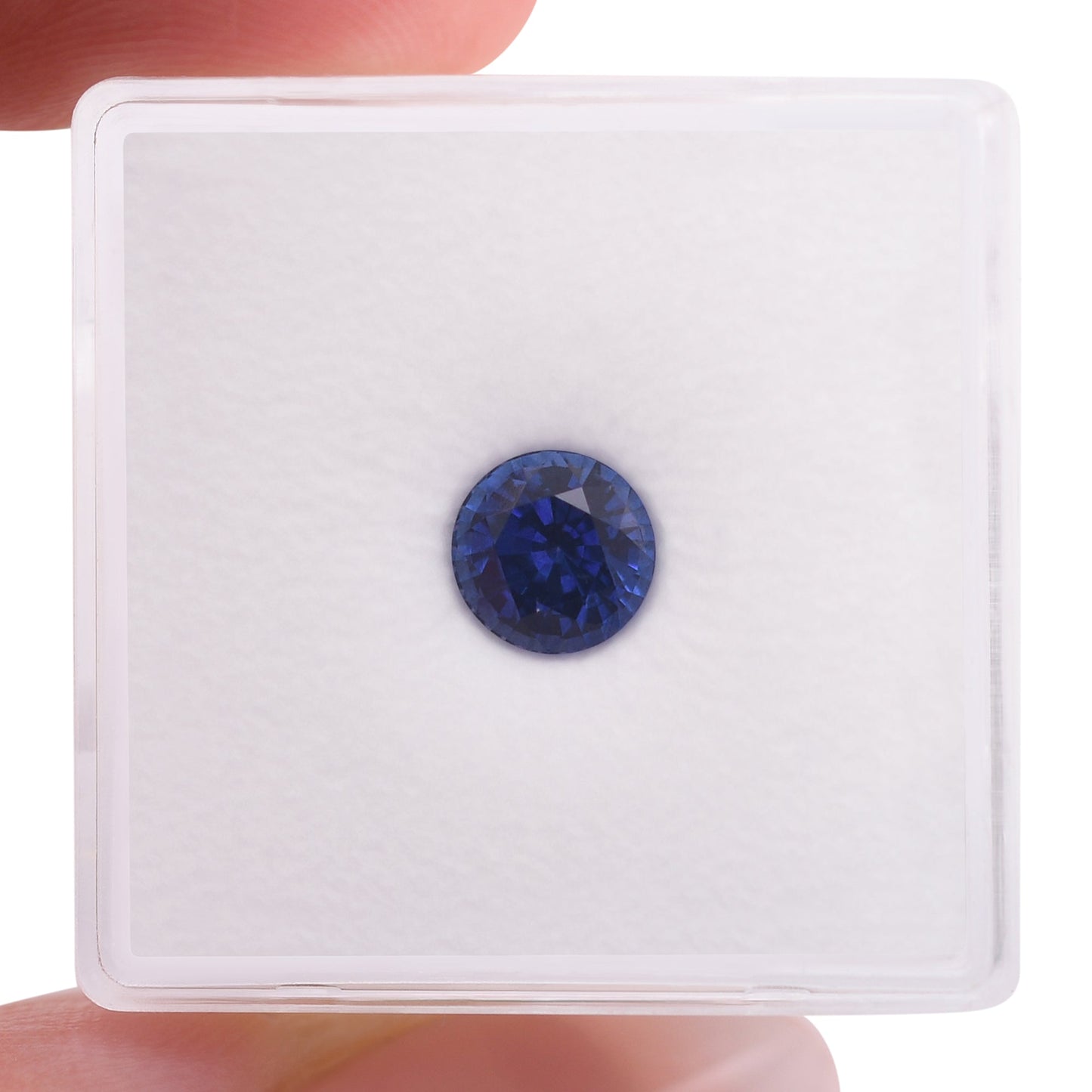 1,36 Karat blauer runder Saphir aus Sri Lanka