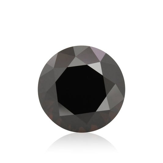 1.49 Carat Natural Fancy Black Round Diamond GIA