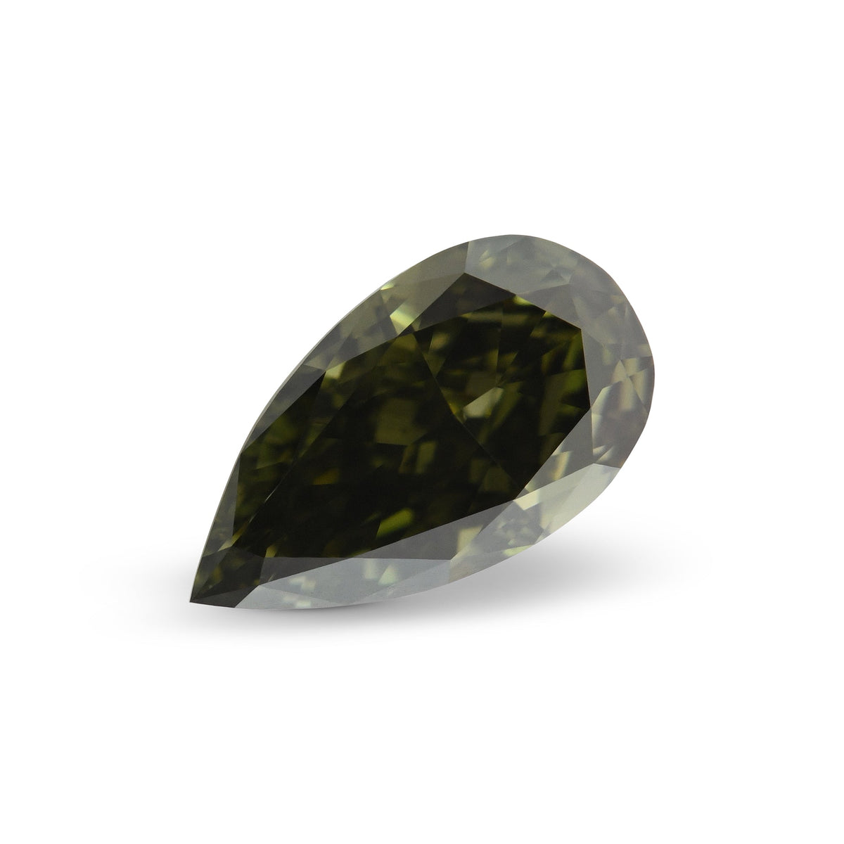 Pear Diamond | 1.5 ct | Fancy Dark Gray Yellowish Green | VVS2 | GIA | Ref 719741