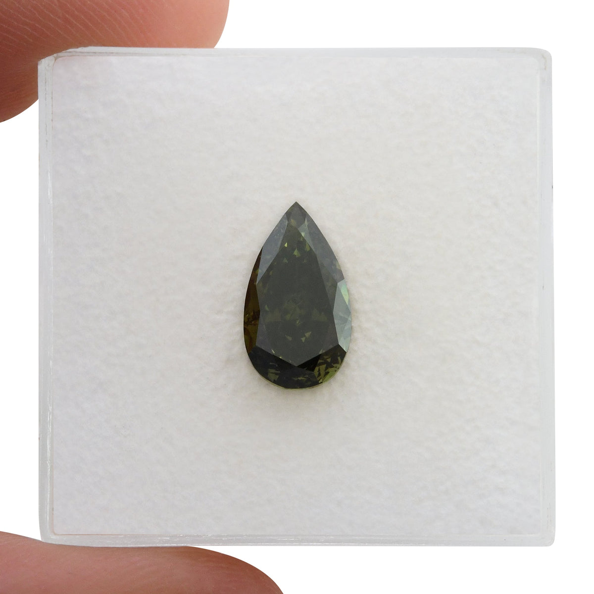Pear Diamond | 1.5 ct | Fancy Dark Gray Yellowish Green | VVS2 | GIA | Ref 719741