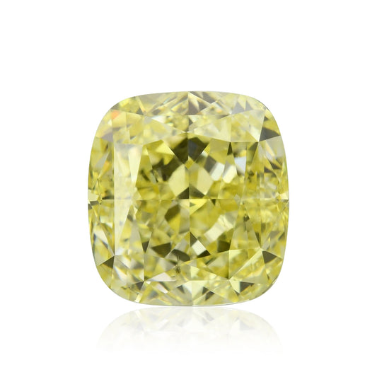 1,50 Karat Fancy Intense Yellow Cushion Diamond VS2 GIA