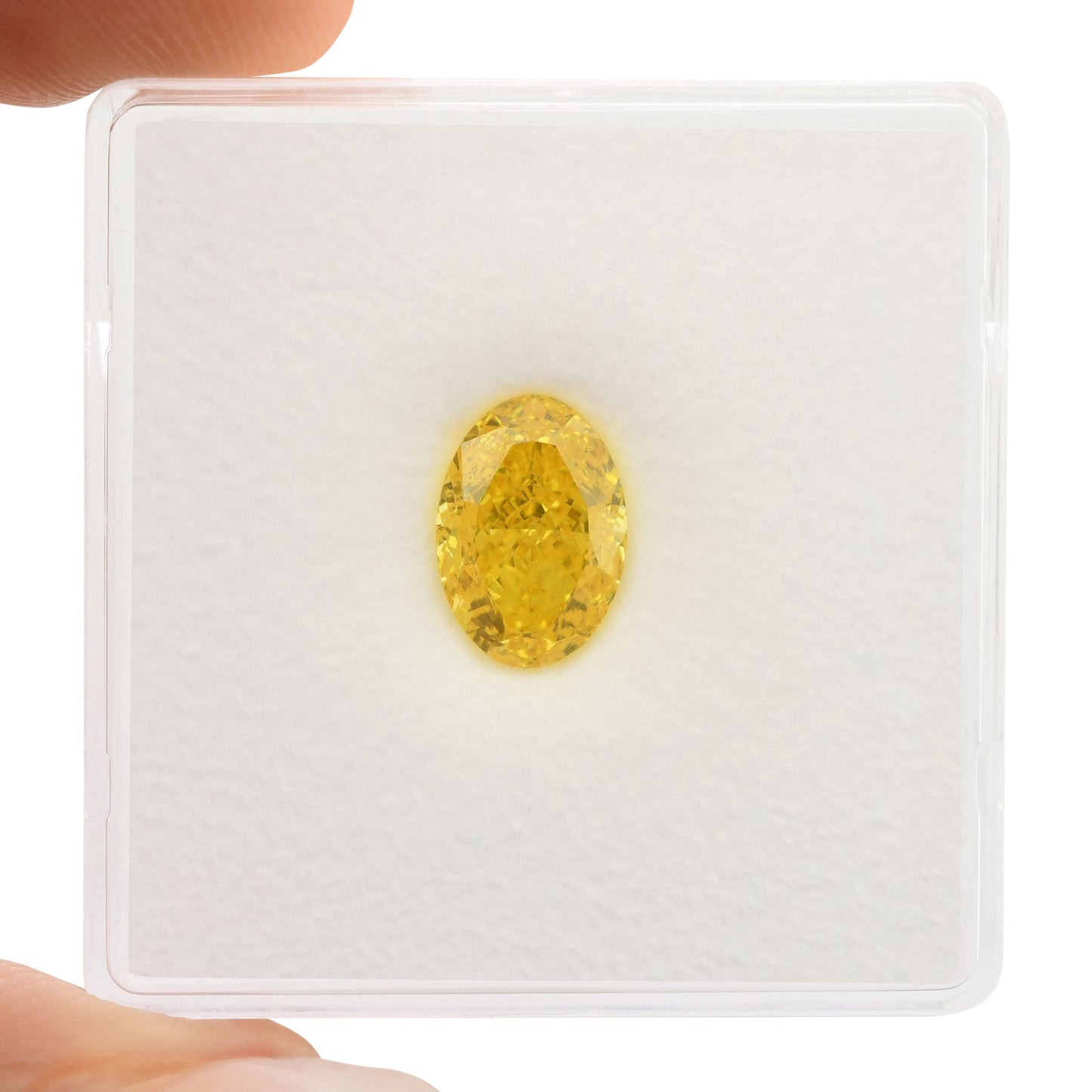 1,52 Karat Fancy Vivid Orange Yellow Ovaler Diamant VVS2 GIA