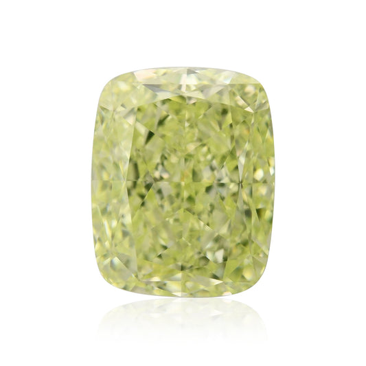 1.52 Carat Fancy Yellow Green Cushion Diamond VS2 GIA