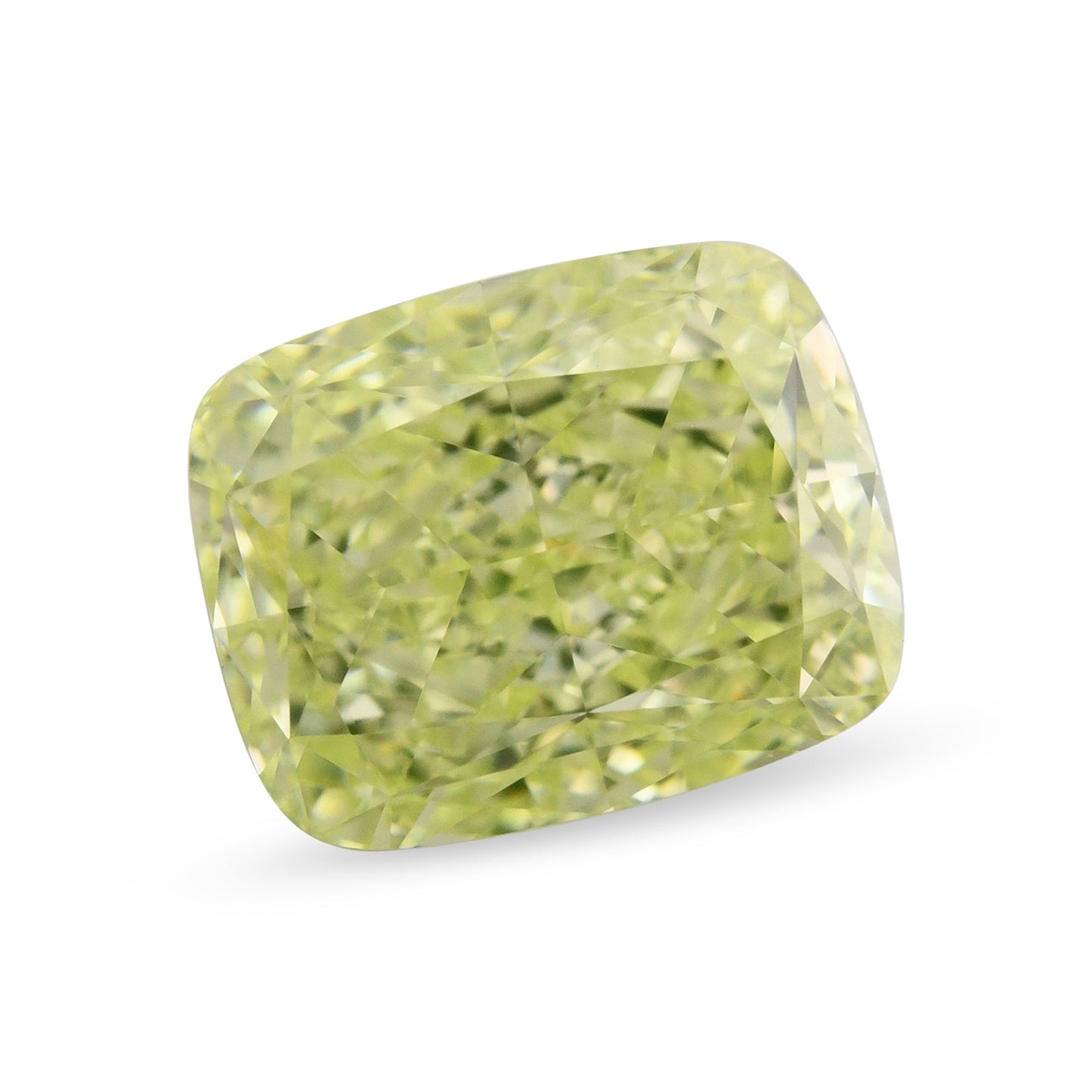 1.52 Carat Fancy Yellow Green Cushion Diamond VS2 GIA