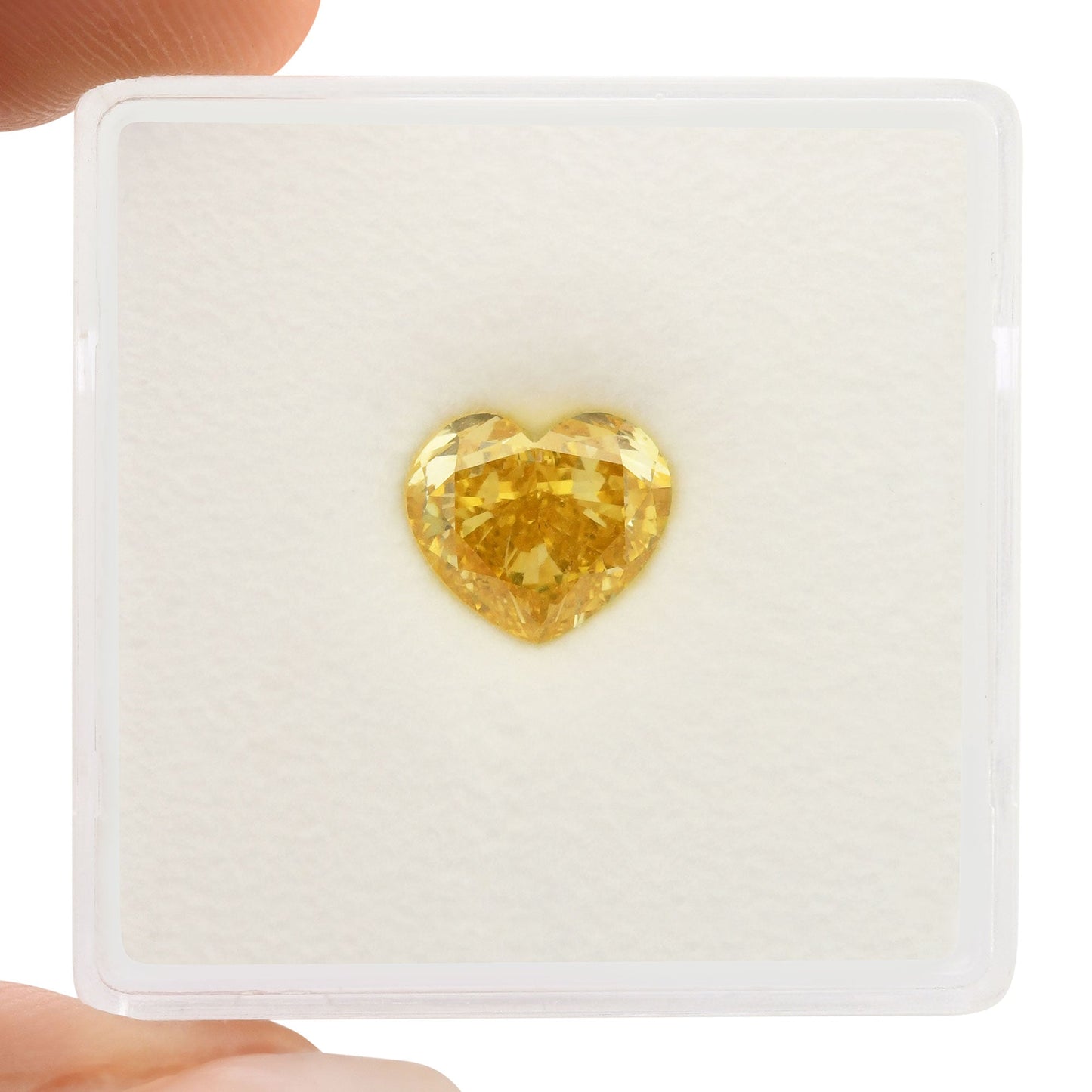 1,69 Karat Fancy Deep Orange Yellow Heart Diamant VS1 GIA