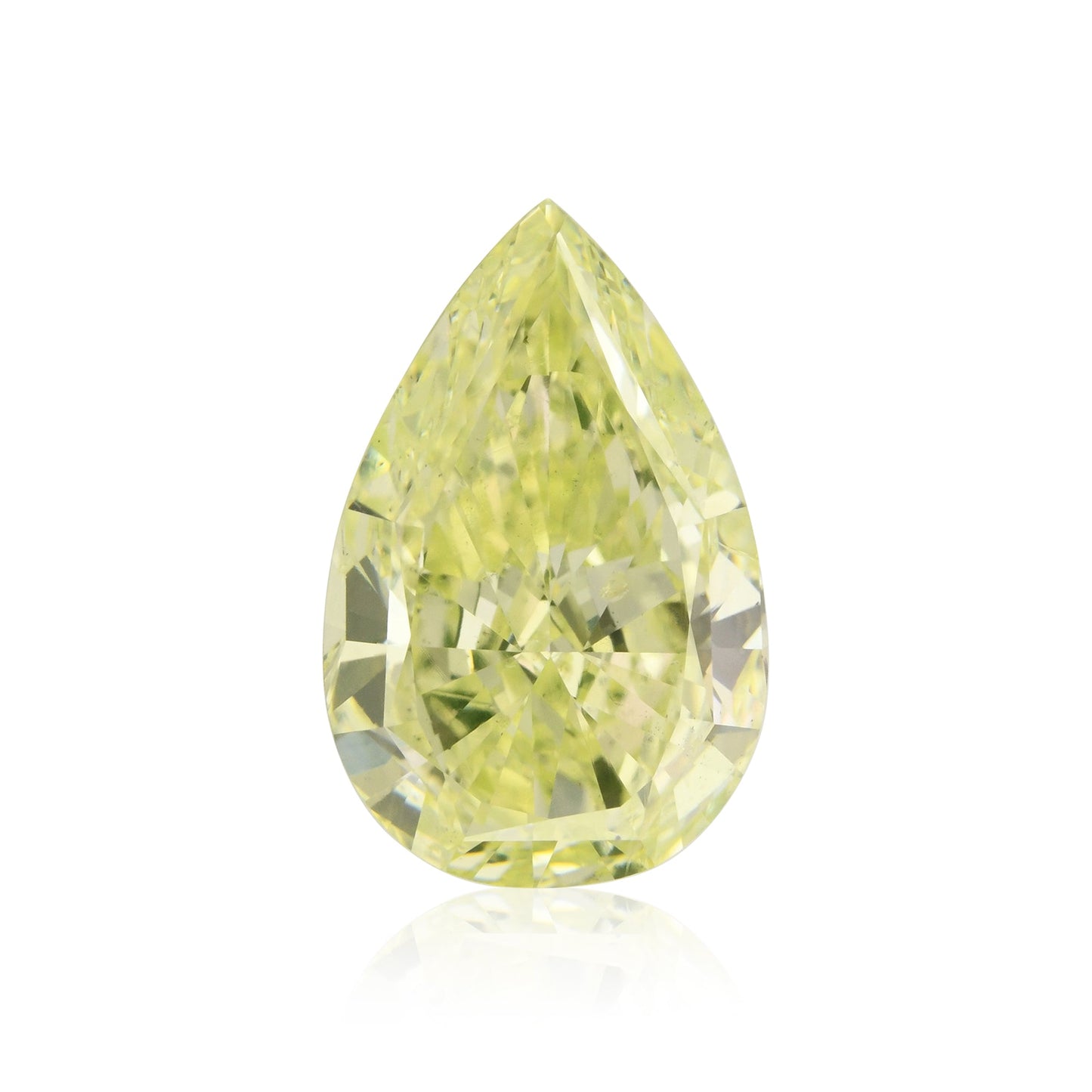 1,73 Karat Fancy Yellow Green Birnenförmiger Diamant SI2 GIA