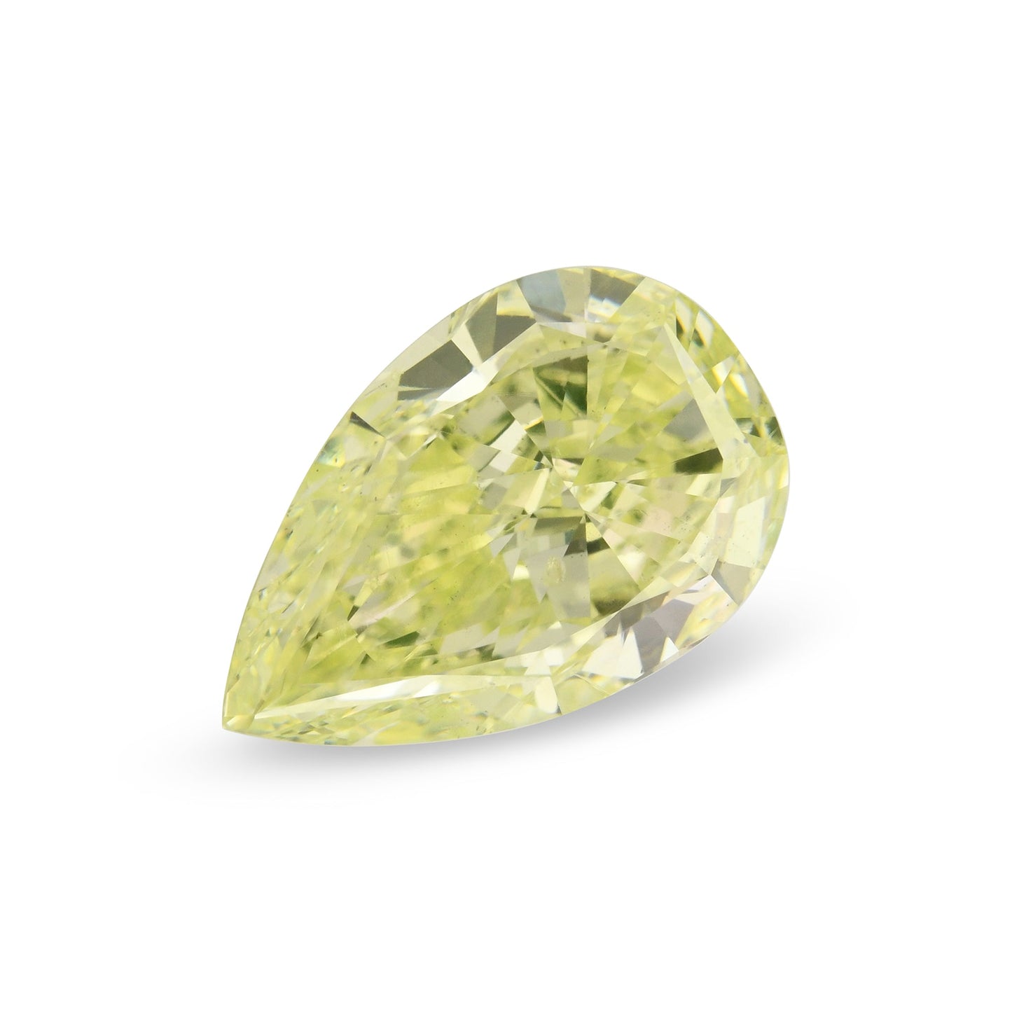 1,73 Karat Fancy Yellow Green Birnenförmiger Diamant SI2 GIA