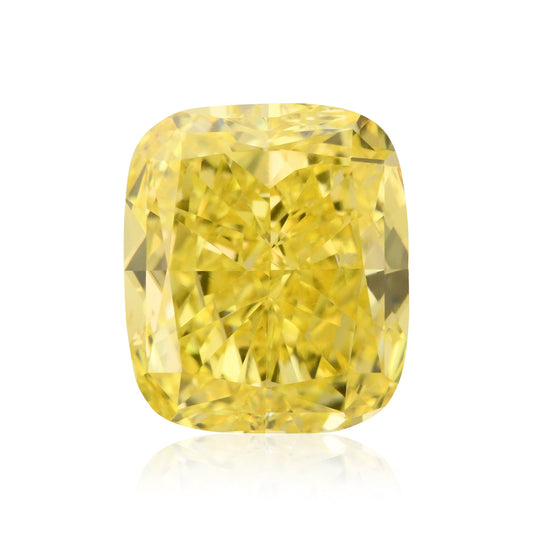 1,89 Karat Fancy Vivid Yellow Cushion Diamond SI1 GIA