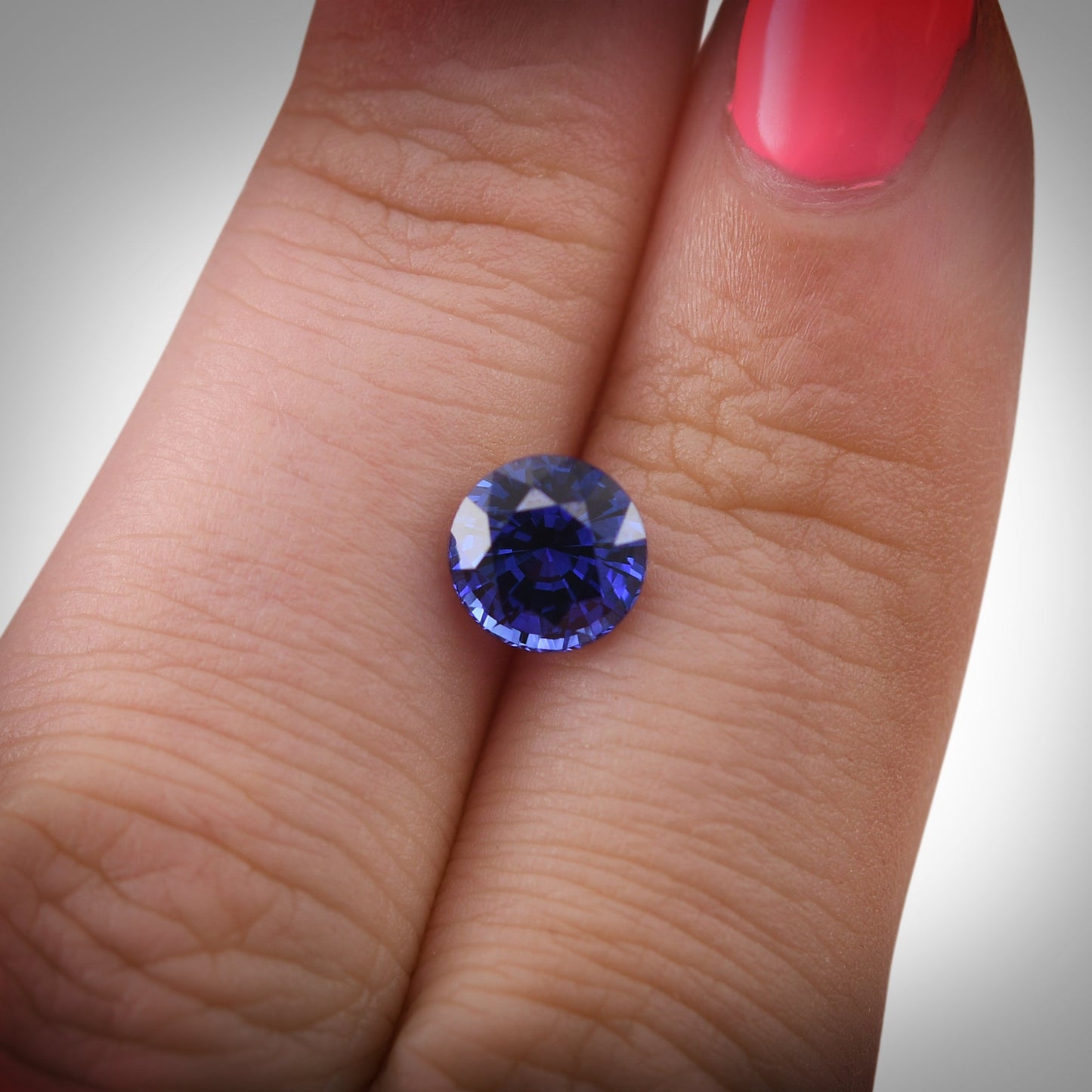 1,95 Karat blauer runder Saphir aus Sri Lanka