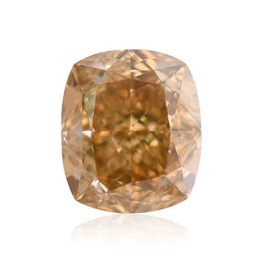 10,06 Karat Fancy Deep Brownish Orangey Yellow Cushion Diamond VS2 GIA
