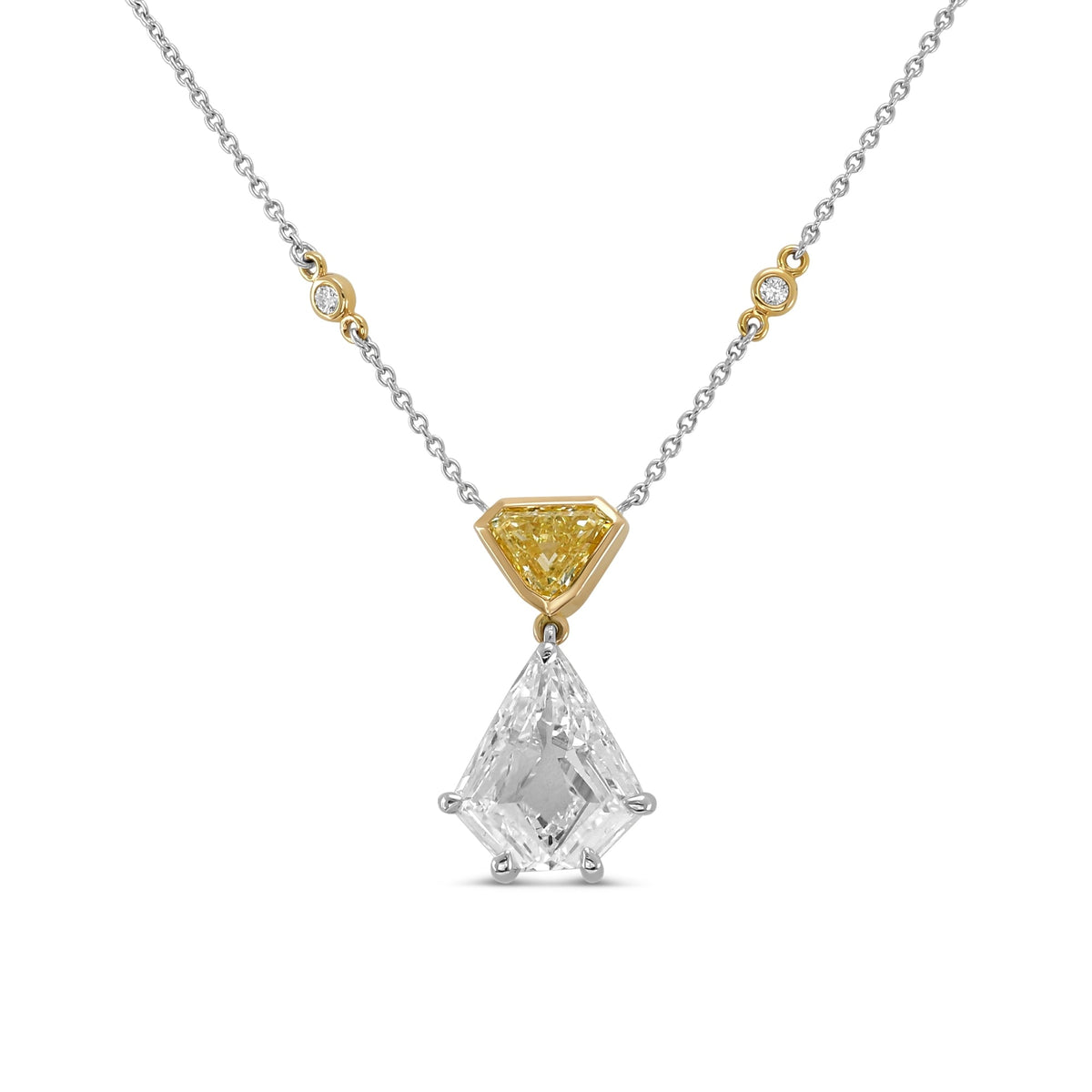 Tropfenförmige Halskette | Platin & 18 Karat Gold | GIA | Ref. 1000013M