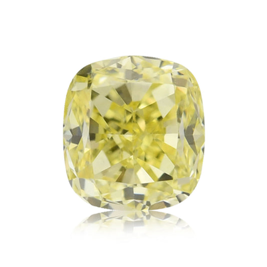 0.64 Carat Fancy Intense Yellow Cushion Diamond VS1 GIA