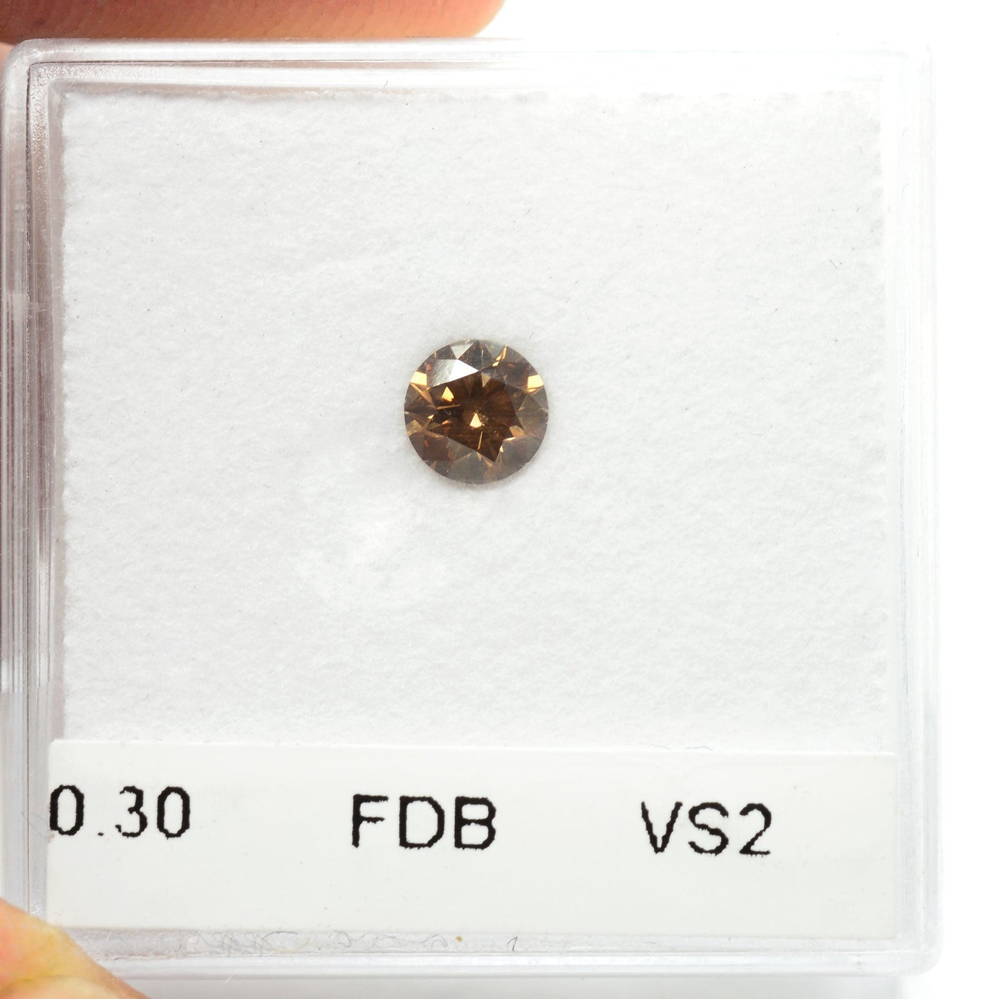 0,30 Karat Fancy Deep Brown Rundbrillanter Diamant VS2 IGI