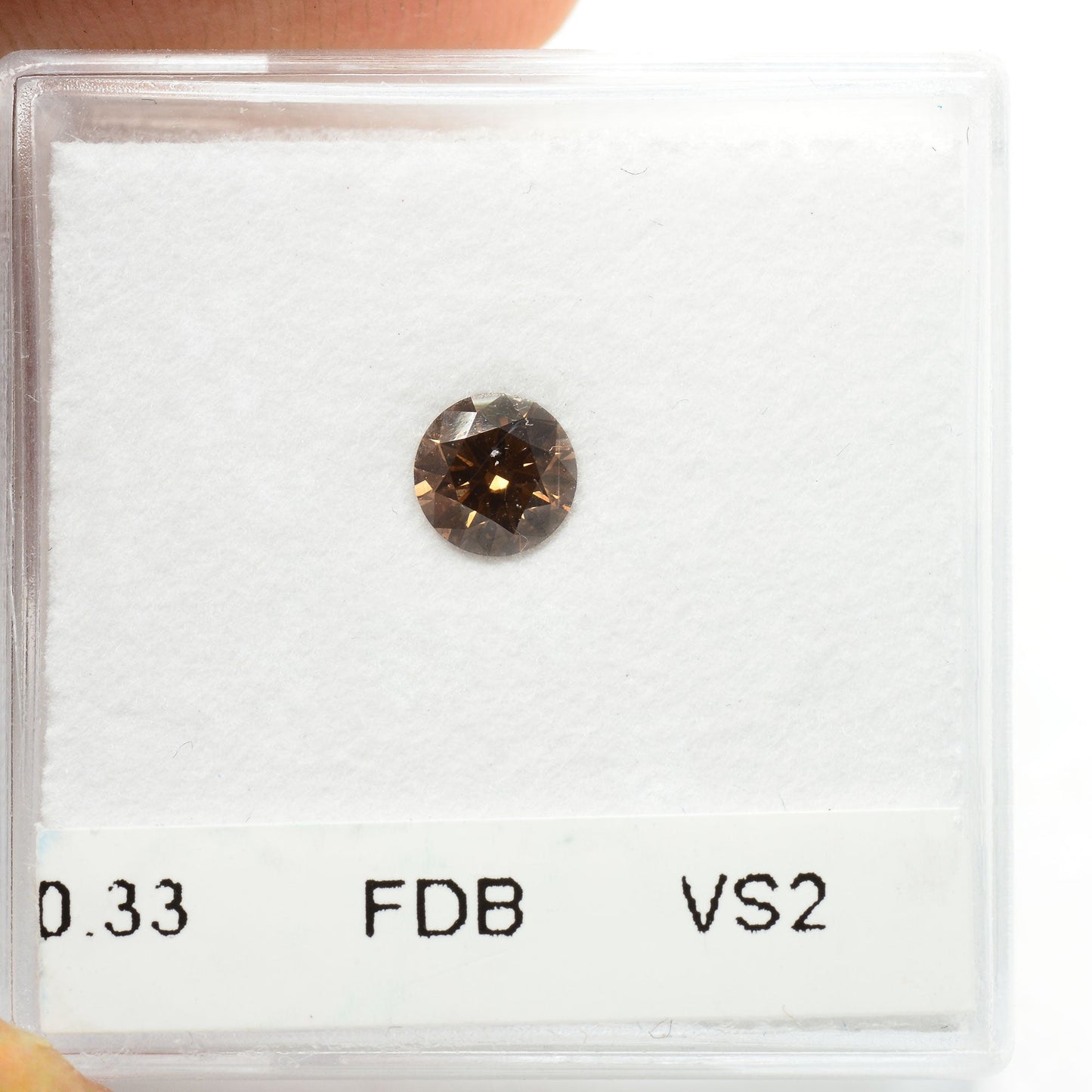 0,33 Karat Fancy Deep Brown Rundbrillanter Diamant VS2 IGI