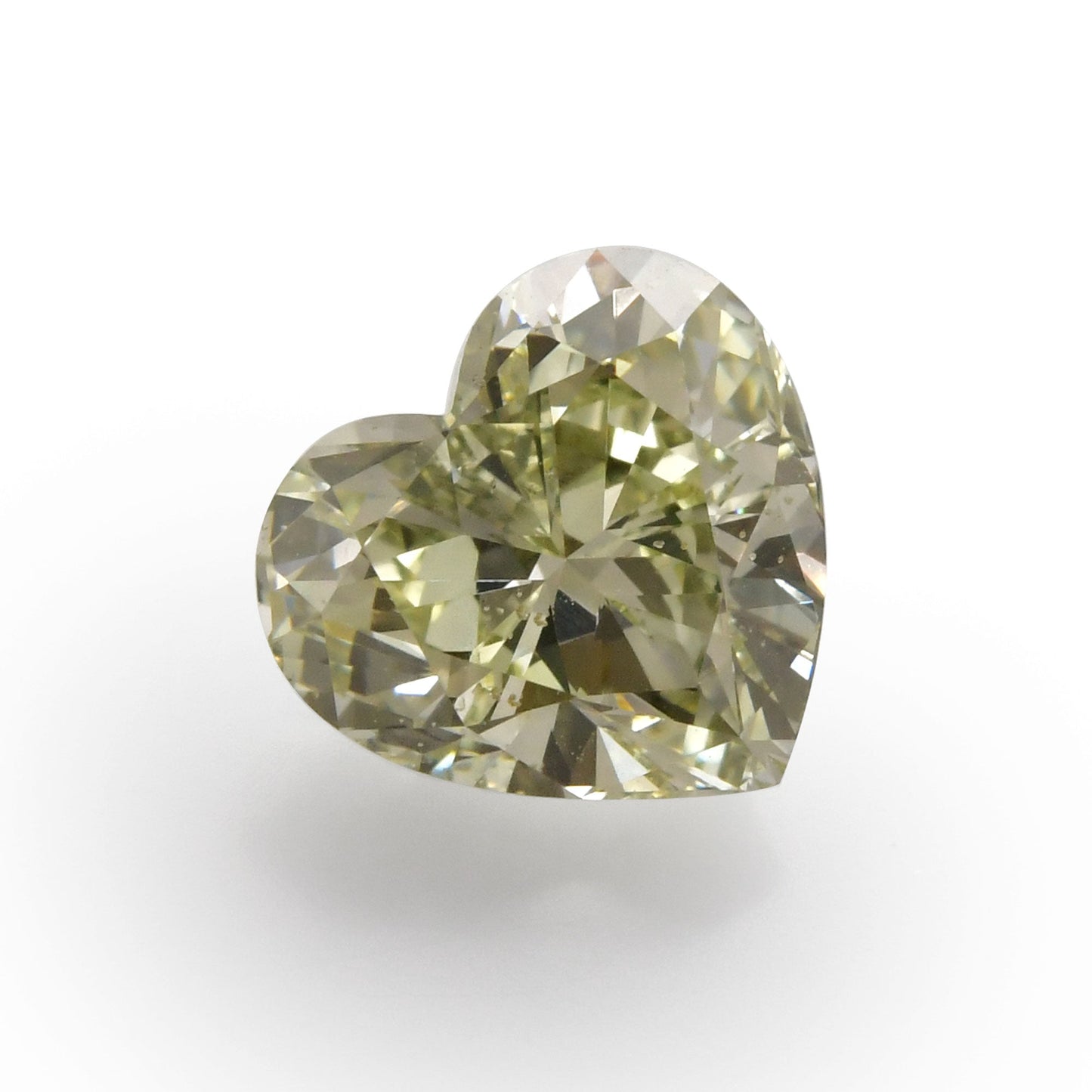3,01 Karat Fancy Grayish Yellowish Green Heart Diamant SI2 GIA