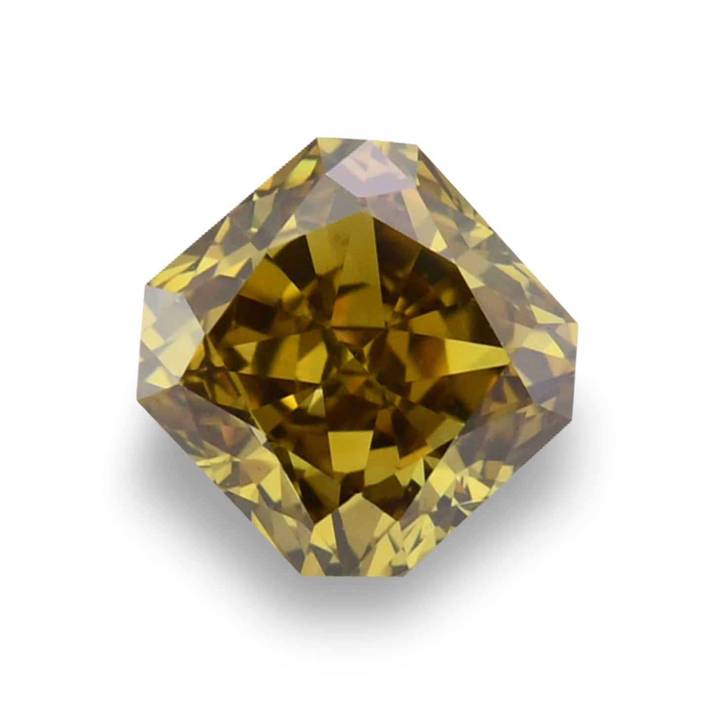 0,73 Karat Fancy Dark Brown Greenish Yellow Radiant VS2 GIA