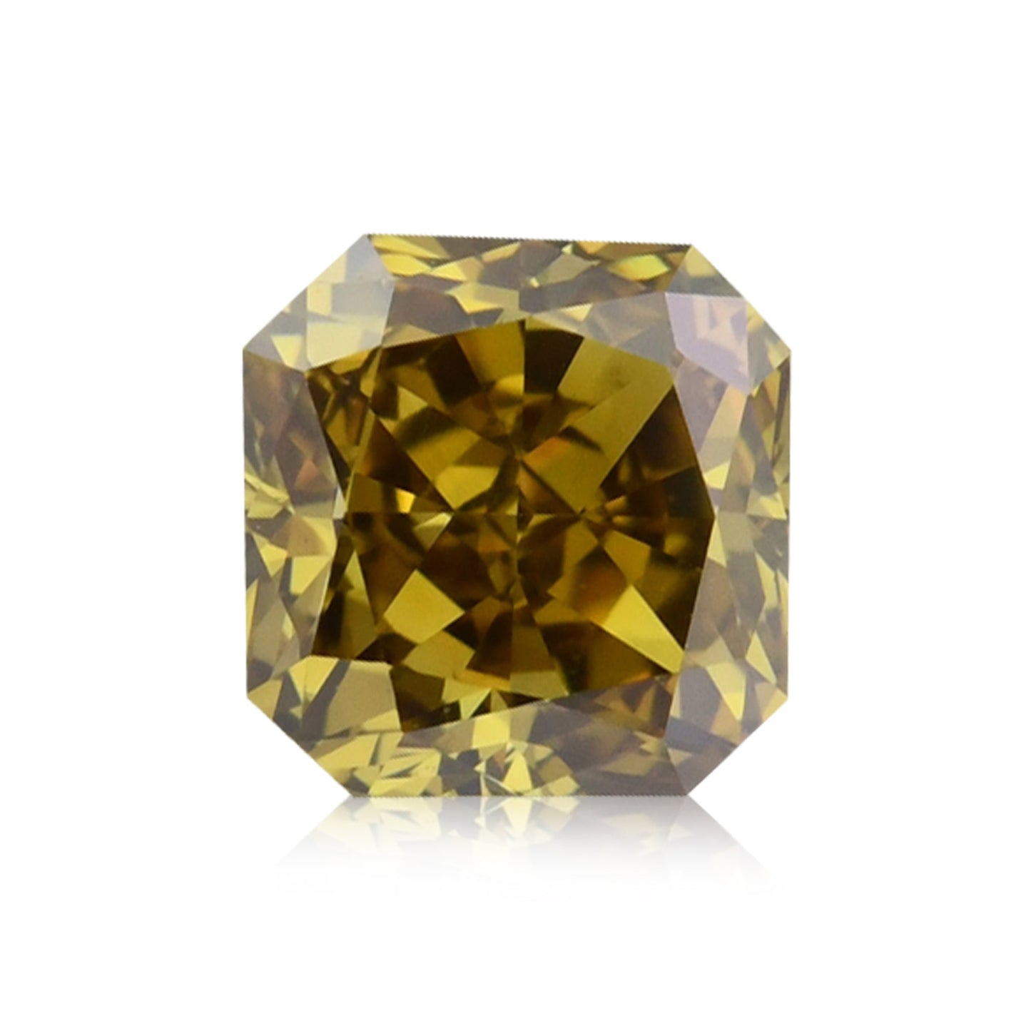0,73 Karat Fancy Dark Brown Greenish Yellow Radiant VS2 GIA