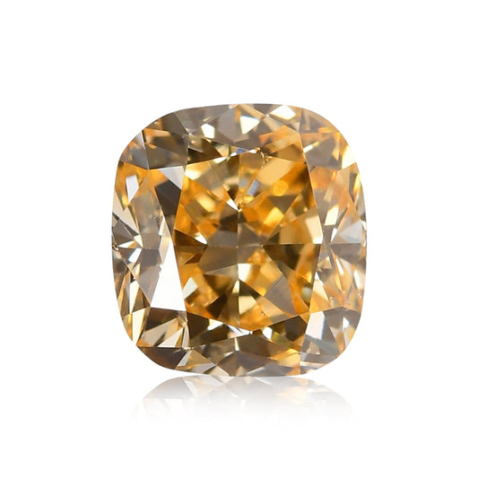 0.52 Carat Fancy Intense Orange Yellow Cushion Diamond SI1 GIA