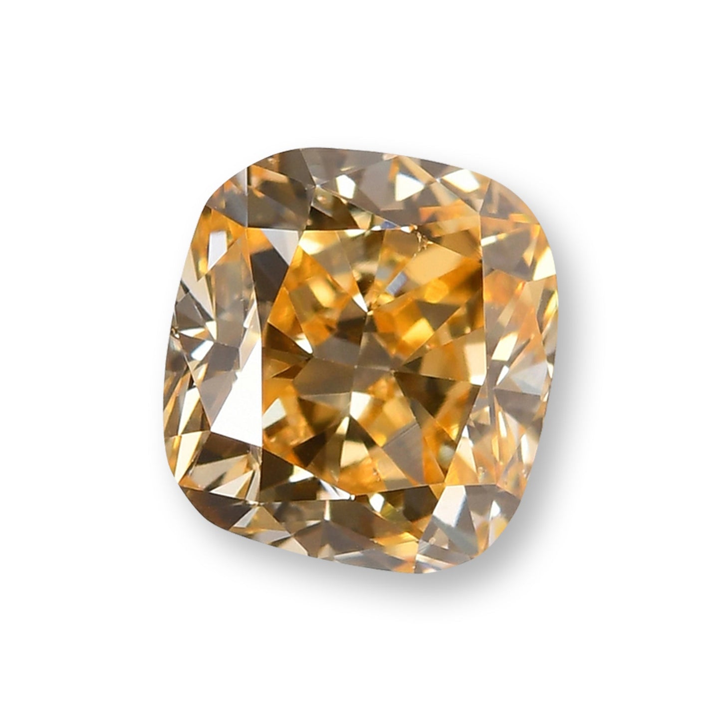 0.52 Carat Fancy Intense Orange Yellow Cushion Diamond SI1 GIA