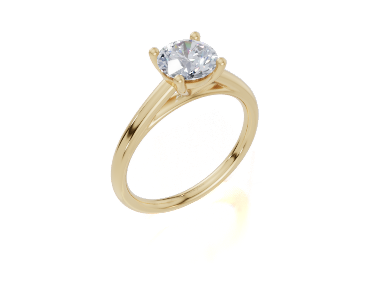 18ct Round 1.00Carat F/G VS/SI Cathedral Plain 4Pr  Diamond Ring