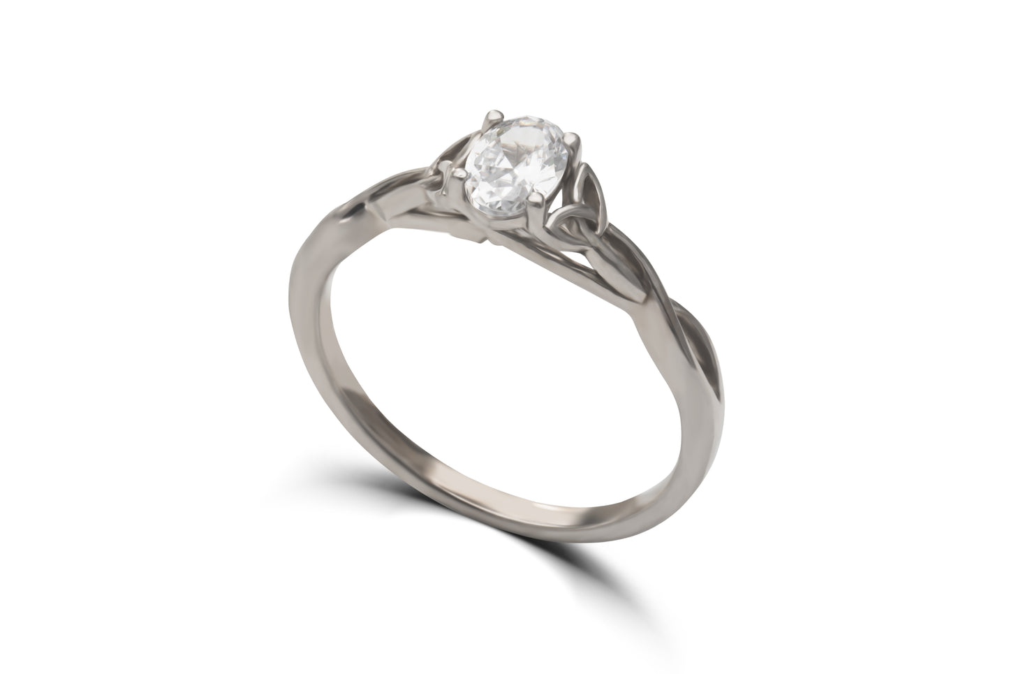 Verlobungsring Emilia mit 0.50ct ovalem Diamant & keltischer Ringschiene – erhältlich in München & Augsburg