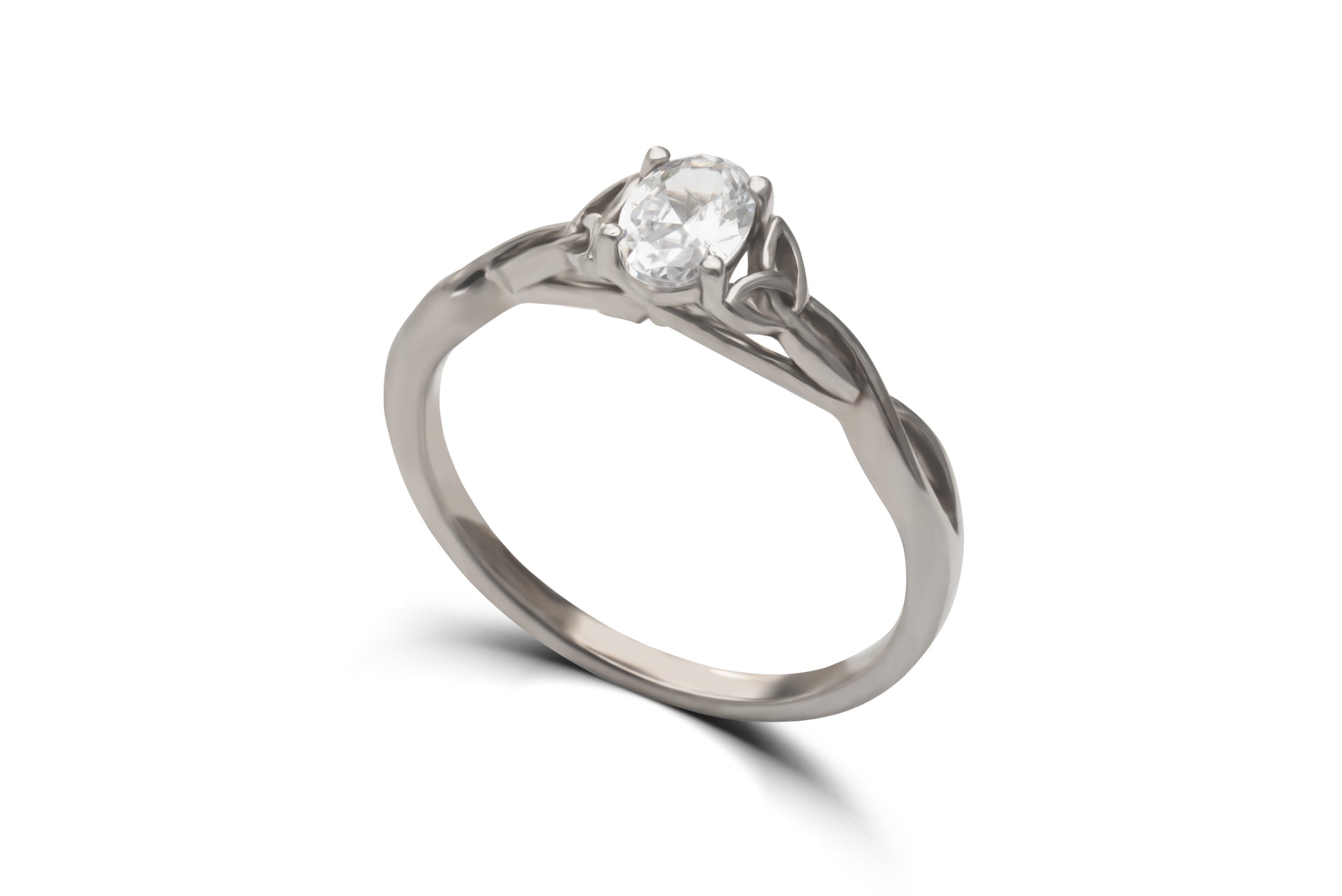 Verlobungsring Emilia mit 0.50ct ovalem Diamant & keltischer Ringschiene – erhältlich in München & Augsburg