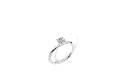 18K Round 0.3 Carat G/H SI Plain Plain 4Pr Diamond Ring