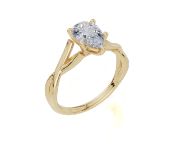 18ct Cushion 1.00Carat E/F-CC VS Twisted Plain Single Halo Natural Diamond Ring