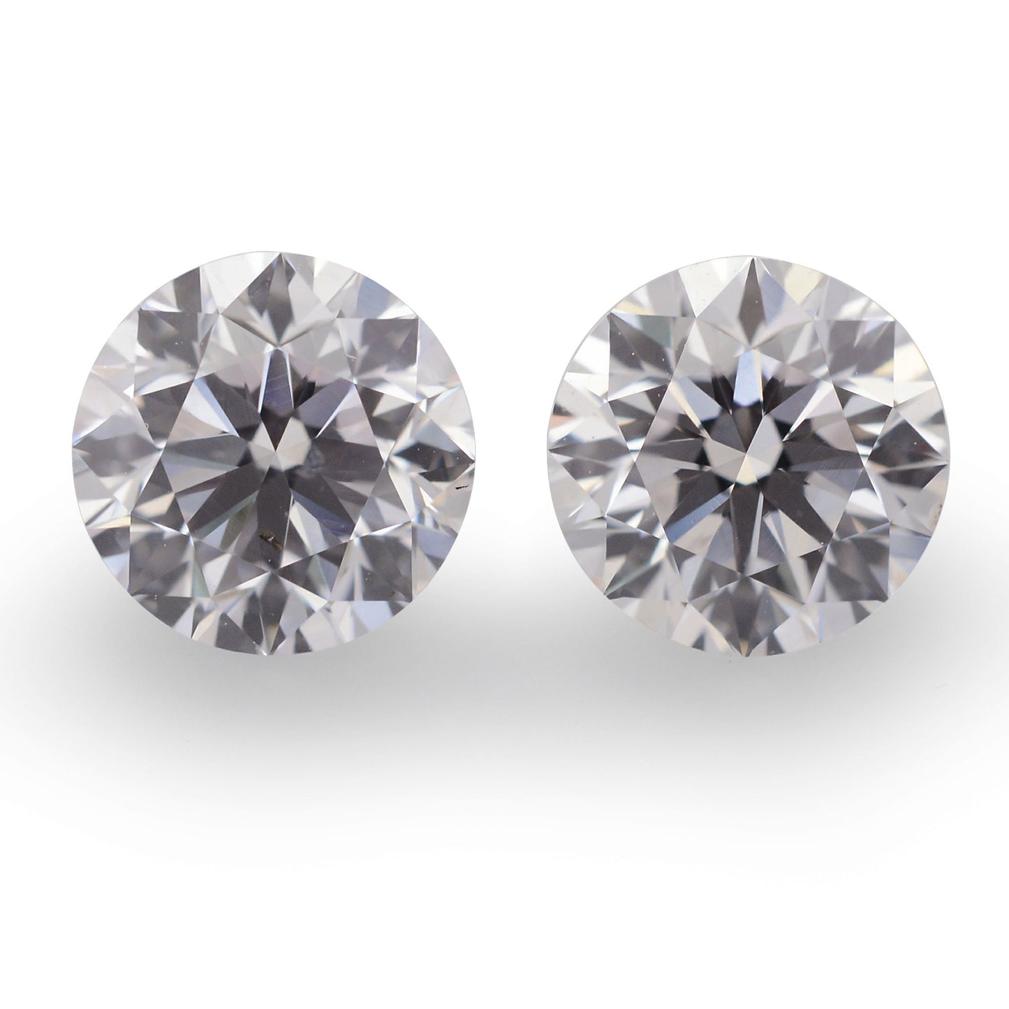 1.80 Carat Faint Pink Round Brilliant Diamonds SI2