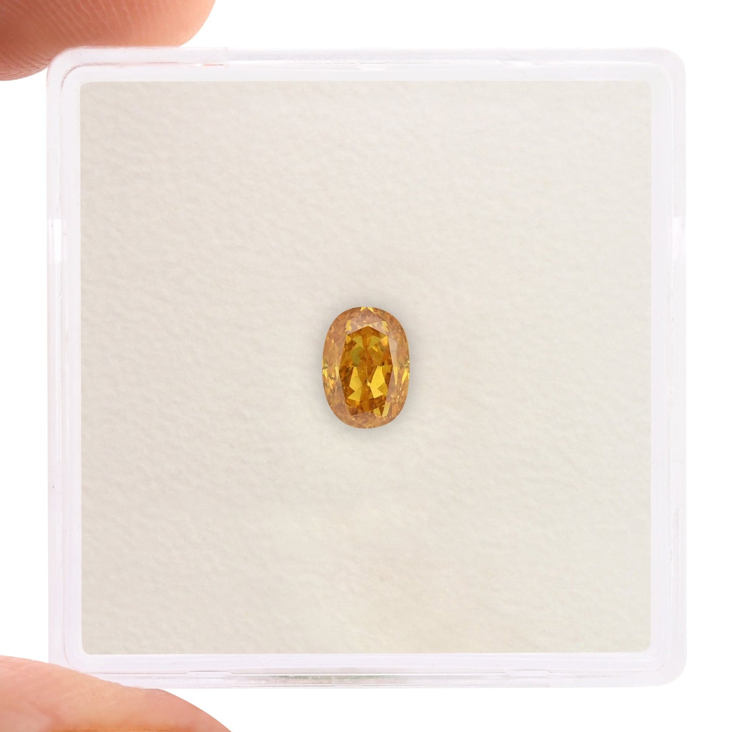 0,51 Karat Fancy Deep Yellow Orange Ovaler Diamant (I1) GIA