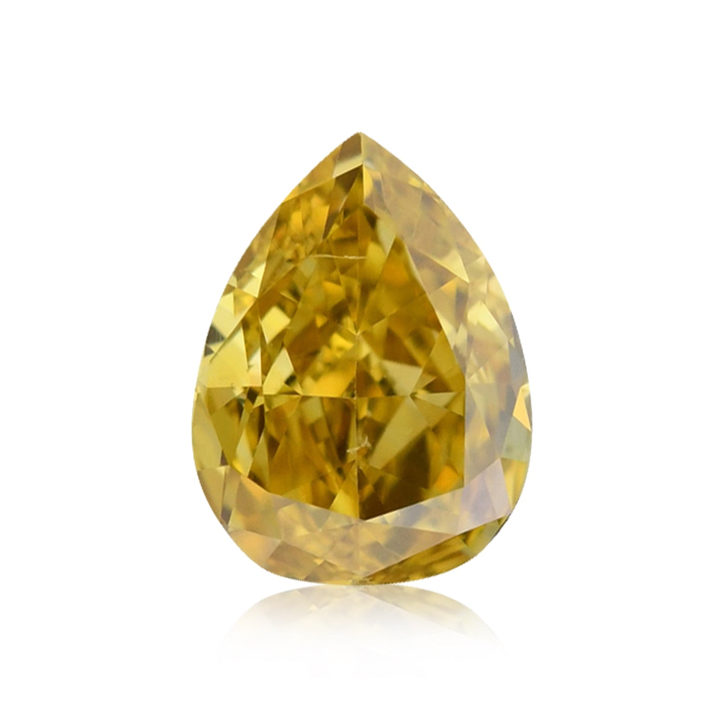 0,71 Karat Fancy Deep Orange Yellow Birnenförmiger Diamant SI1 GIA