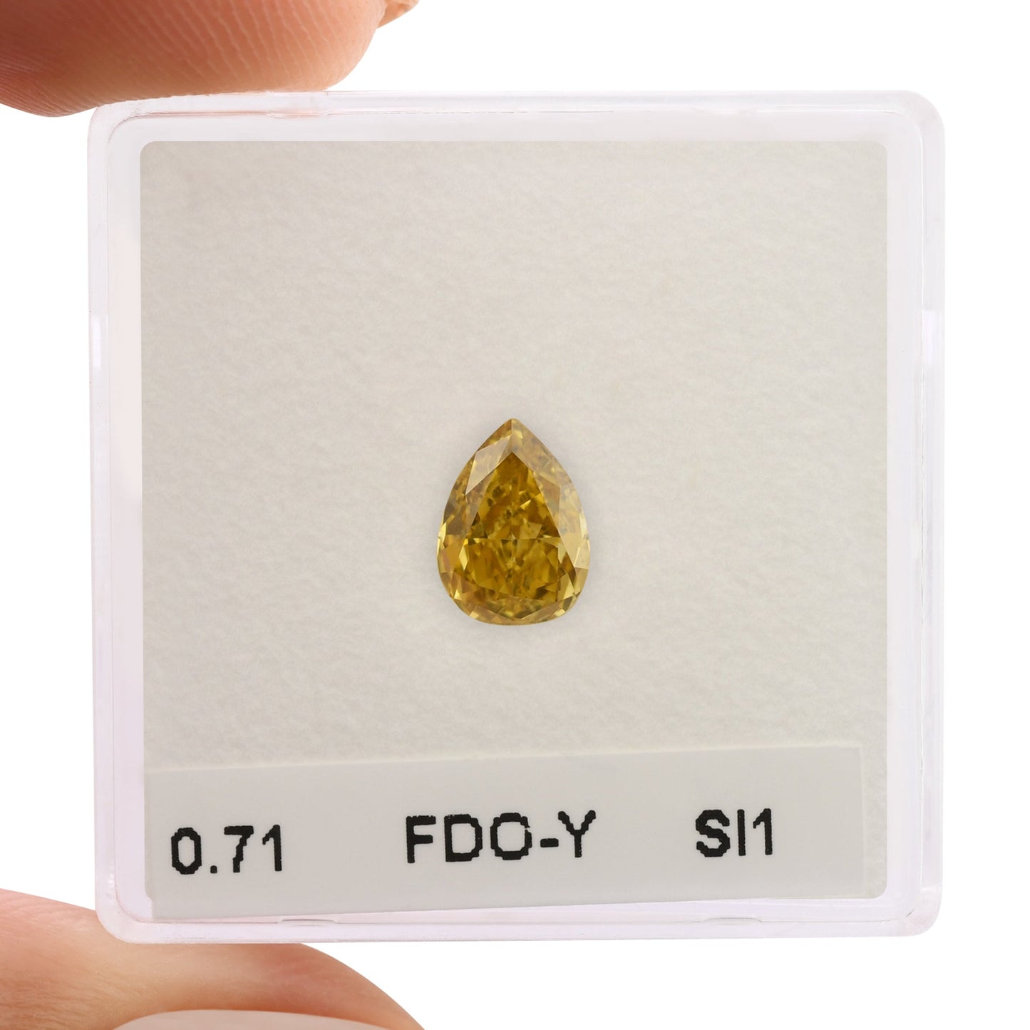 0,71 Karat Fancy Deep Orange Yellow Birnenförmiger Diamant SI1 GIA