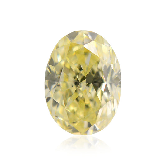 0,34 Karat Fancy Yellow Oval Diamond VVS2 IGI