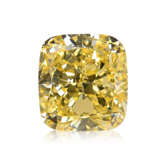 1,07 Karat Fancy Intense Yellow Cushion Diamond VS1 GIA