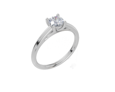 18ct Round 0.40Carat G/H-CC SI Cathedral Plain 4Pr  Diamond Ring