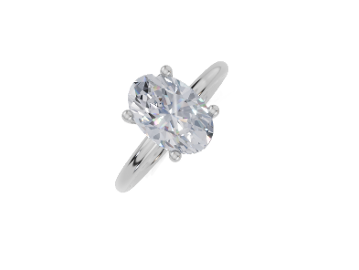 18ct Oval 2.00Carat F/G VS/SI Plain Plain Hidden Halo  Diamond Ring