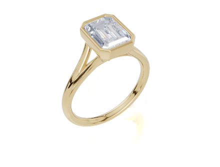 18ct Emerald 2.00Carat D/E/F-LG VS/VVS Split Plain Bezel  Diamond Ring