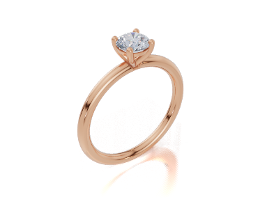 18ct Round 0.30Carat G/H-CC SI Plain Plain 4Pr  Diamond Ring